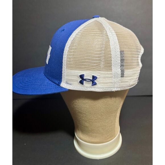 Under Armour Mesh Trucker Hat – Barbell “M” Logo Adjustable – Blue & White OSFM - Picture 2 of 6